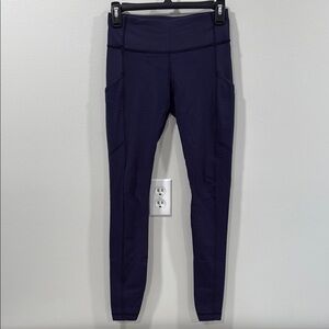 Lululemon Athletica Blue Speed Tights Size 4 EUC